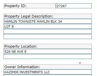 526 NE NE AVE E Avenue, Hamlin, Texas 79520