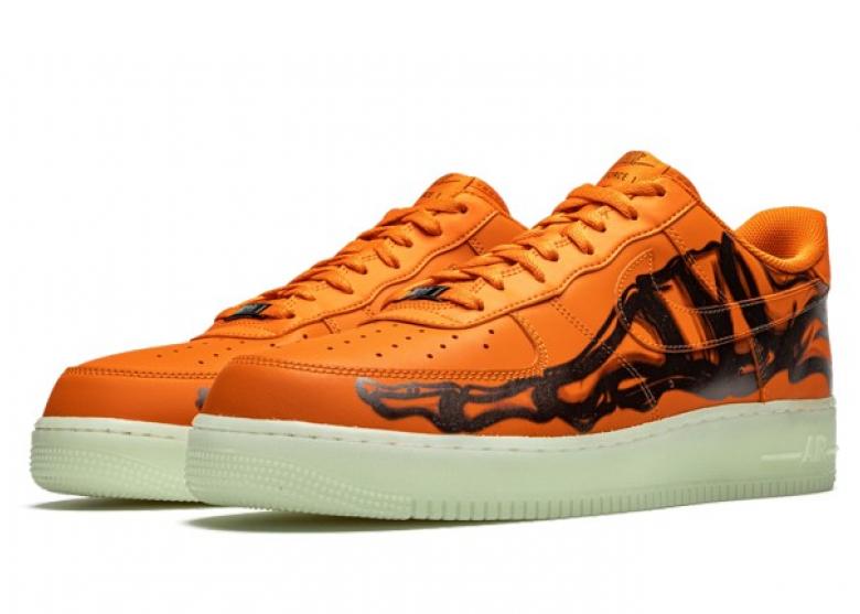 nike air force one orange skeleton