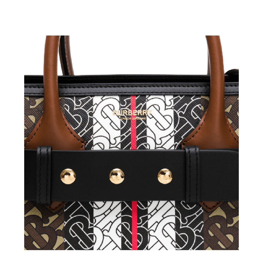 BURBERRY MONOGRAM STRIPE E-CANVAS PORTRAIT TOTE | AREA 02