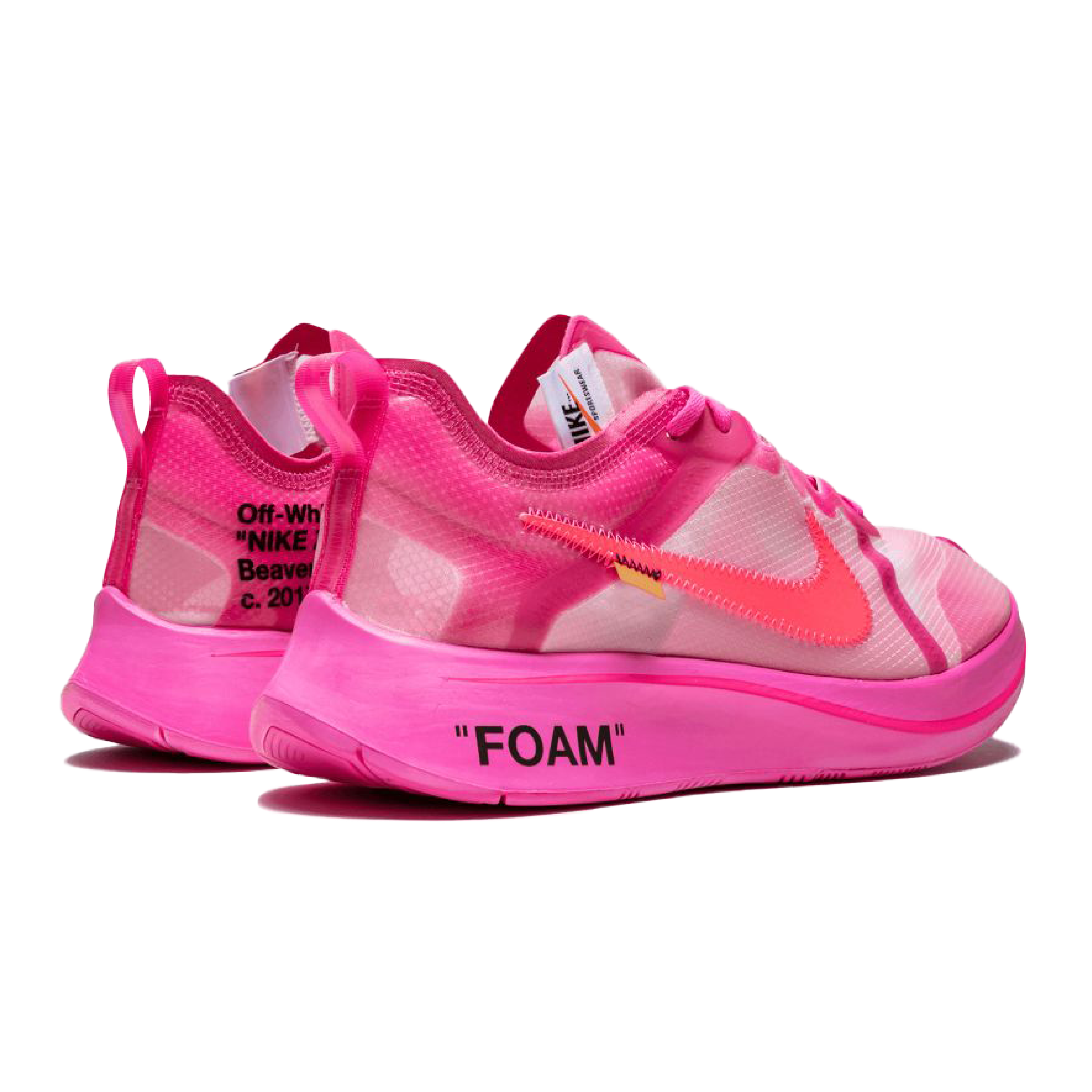 nike off white foam pink