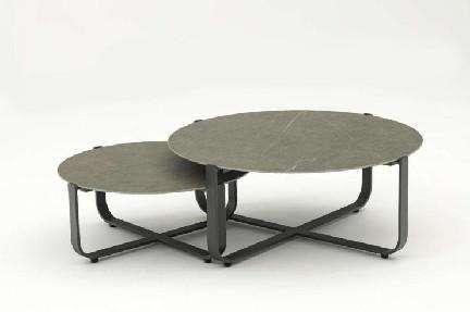 Bloom Neo Lounge coffee table set-Dia.86.2cm; White/Grey Ceramic