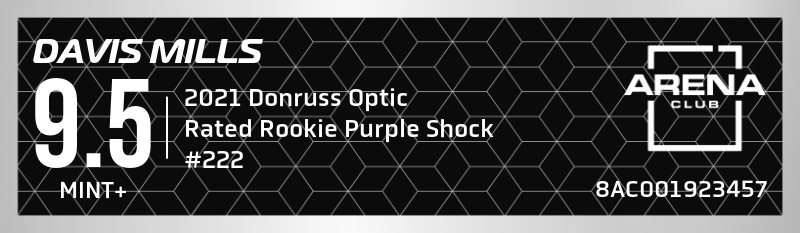 Davis Mills 2021 Panini Donruss Optic Rated Rookie Purple Shock Prizm