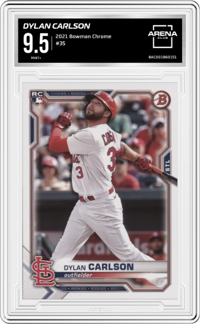 2021 Bowman Chrome Dylan Carlson ARENA CLUB 9.5