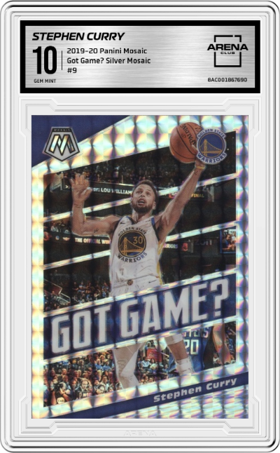 2019 Panini Mosaic Got Game? Stephen Curry Silver Mosaic ARENA CLUB 10