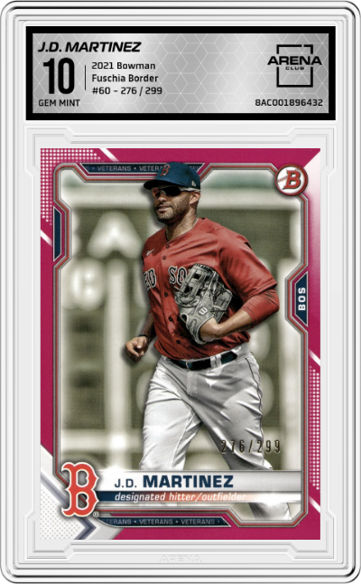 2021 Bowman J.D. Martinez Fuschia Border ARENA CLUB 10