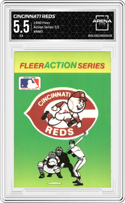 1990 Fleer Action Series T/S Cincinnati Reds ARENA CLUB 5.5