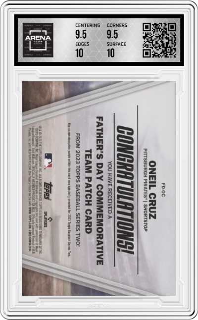 ONEIL CRUZ 2023 TOPPS Fathers Day Commerative Team Patch Card