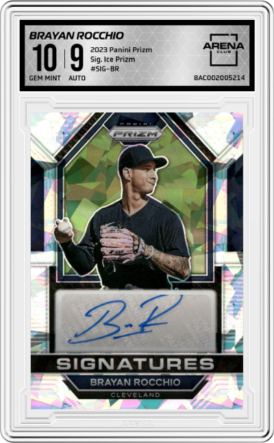 2023 Panini Prizm Sig. Brayan Rocchio Ice Prizm #SIG-BR ARENA CLUB 10