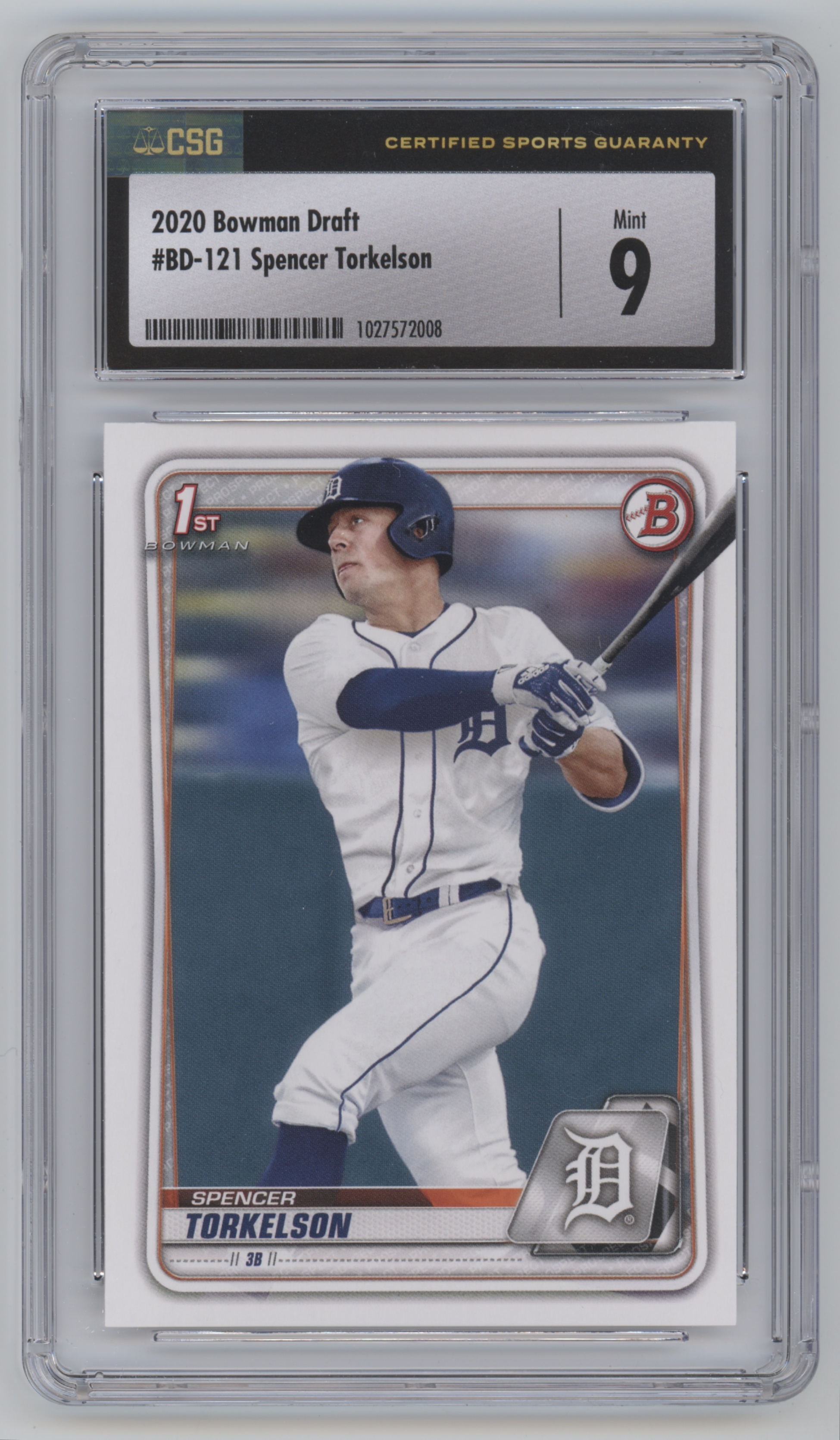 Graded 2020 Bowman Draft Spencer Torkelson #BD121 Rookie RC Baseball Card  PSA 10 Gem Mint 