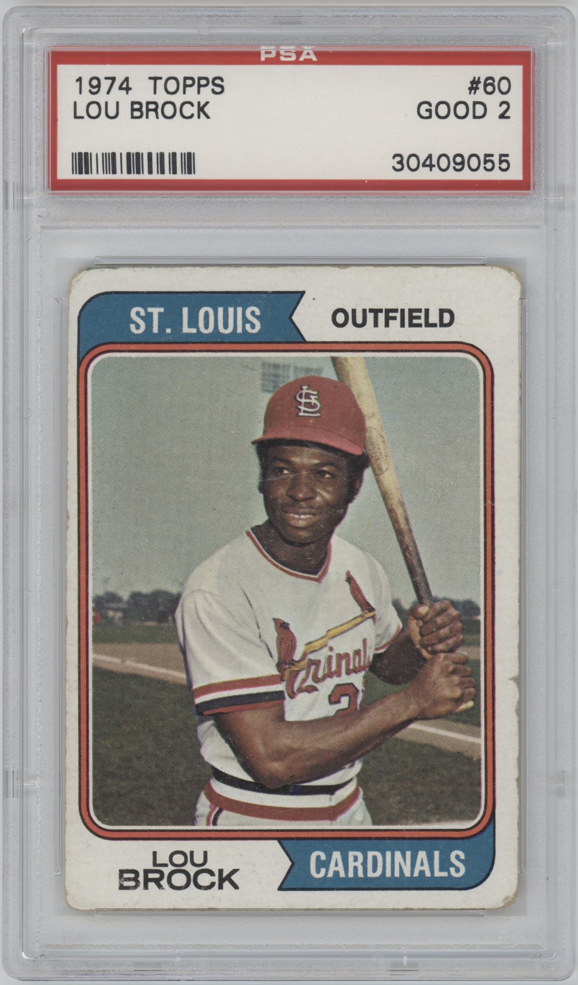 ORIGINAL 1974 TOPPS BASEBALL CARD #60 LOU BROCK CARDINALS NM-MINT