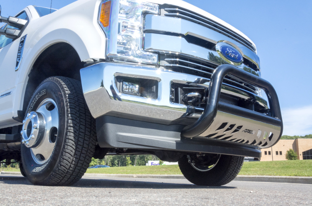 ARIES black bull bar on white 2017 Ford F350 Super Duty