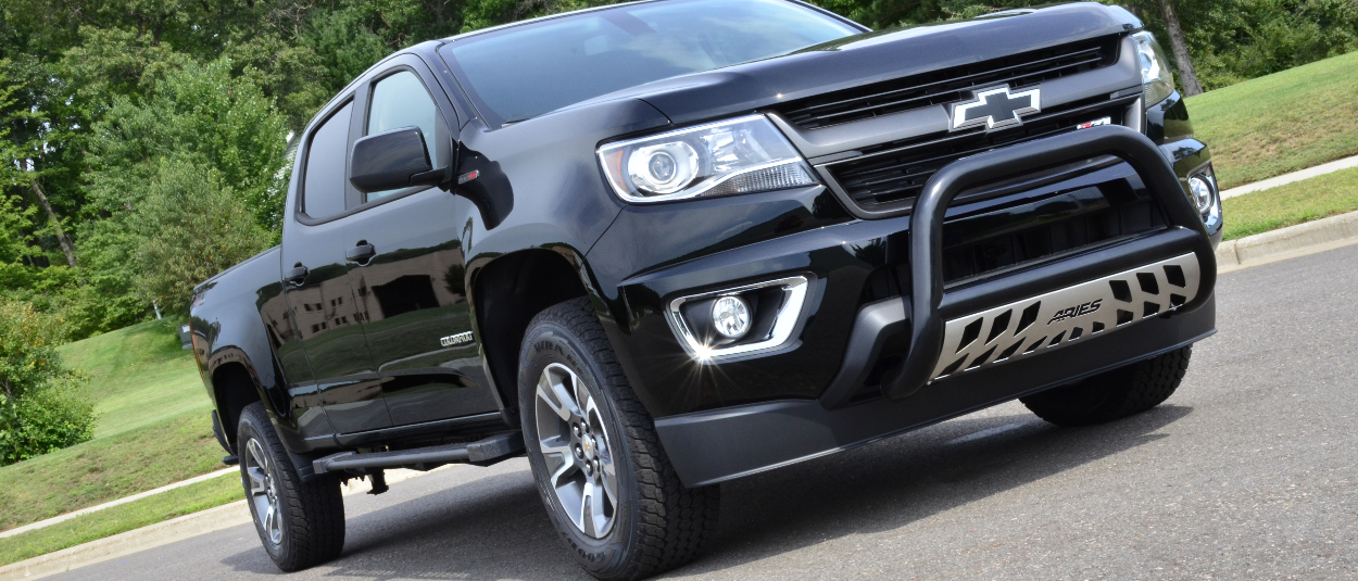 Black 2016 Chevrolet Colorado with ARIES 3-inch bull bar