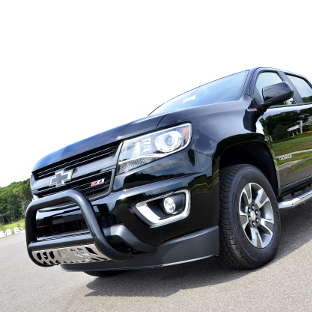 Black 2016 Chevy Colorado with ARIES bull bar and truck accessories