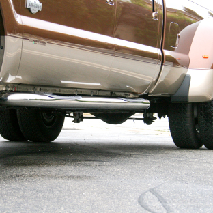 ARIES stainless steel side bars on Ford F350 dually