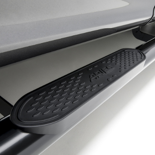 ARIES 4-inch oval black side bars and step pads