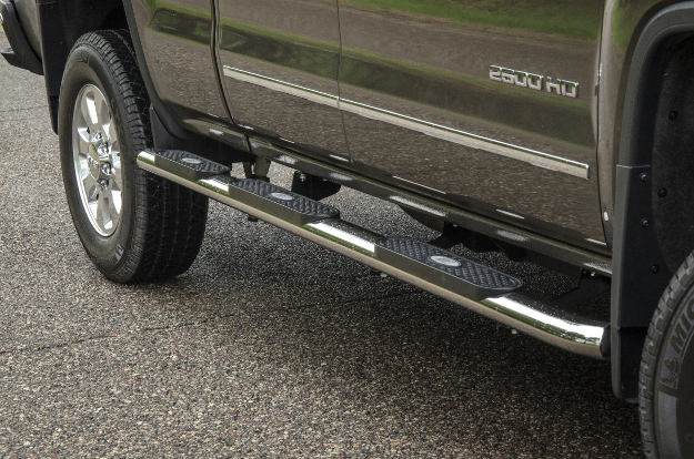 ARIES 4-inch oval side bars on 2015 GMC Sierra 2500 HD