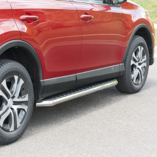 ARIES AeroTread SUV running boards on red 2016 Toyota Rav4