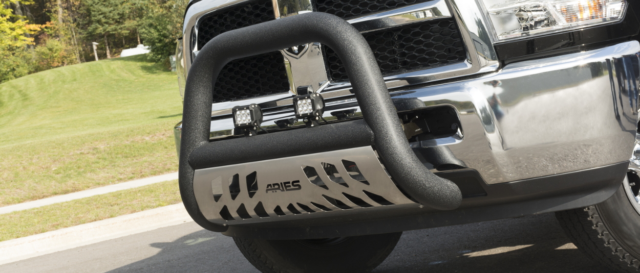 ARIES Big Horn™ bull bar with LED lights on Ram 3500