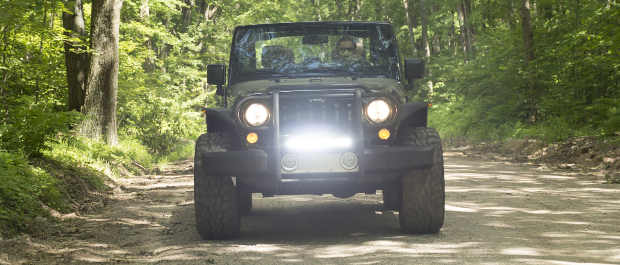 ARIES Jeep grille guard - Jeep Wrangler Pro Series™ with LED lights ARIES Jeep grille guard - Jeep Wrangler Pro Series™ with LED lights