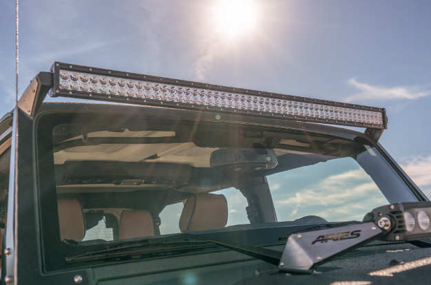 ARIES LED light bars on Jeep Wrangler