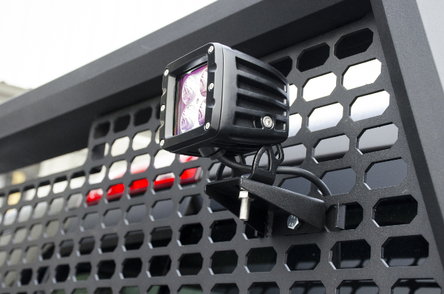 ARIES square LED light on truck headache rack ARIES square LED light on truck headache rack