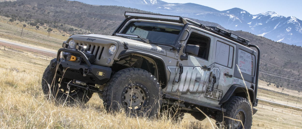 Offroad Jeep Wrangler JK Unlimited with ARIES LED lights