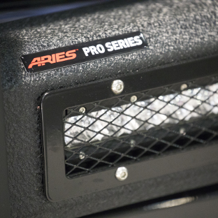 Pro Series truck grille guard with LED light bar by ARIES