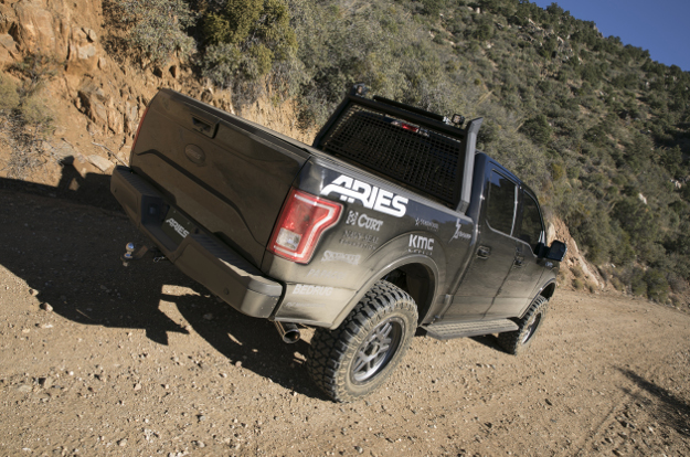 Custom 2016 Ford F150 with ARIES RidgeStep running boards offroad