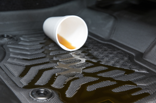 ARIES StyleGuard® XD custom floor liners - spilled coffee cup