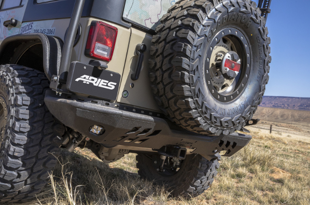 ARIES TrailChaser® rear Jeep Wrangler bumper on Jeep JK Unlimited