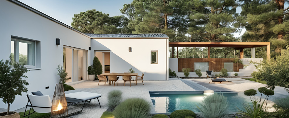 Maison plain-pied 117 m² vue arrière
