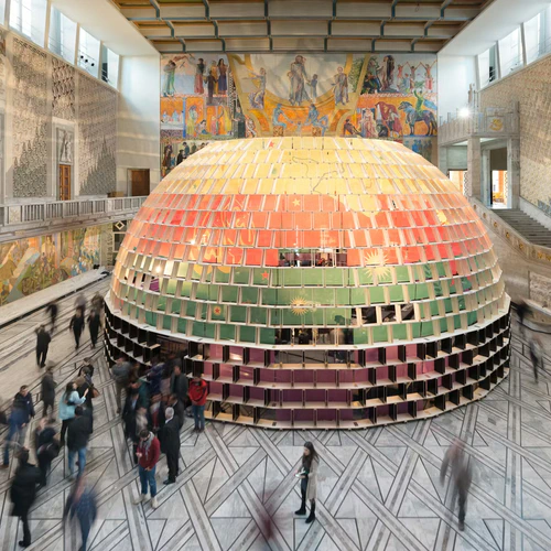 Art installation in the Oslo City Hall from the 2016 Triennale, "After Belonging"