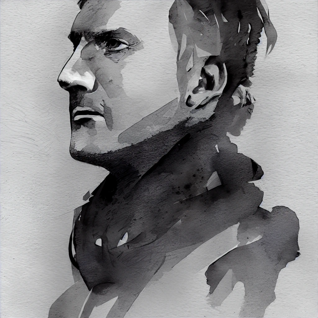 Watercolour portrait of Jeremy Duffield