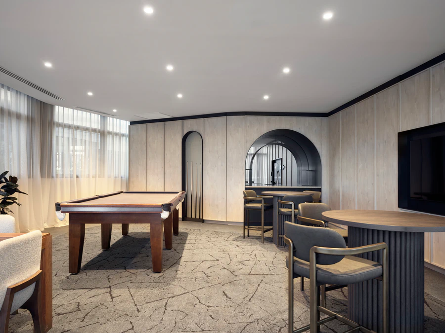 Dedicated games room offering a relaxed space for entertainment and socialising