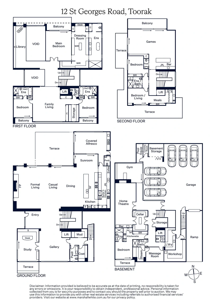 Multi-level home floor plan blueprint