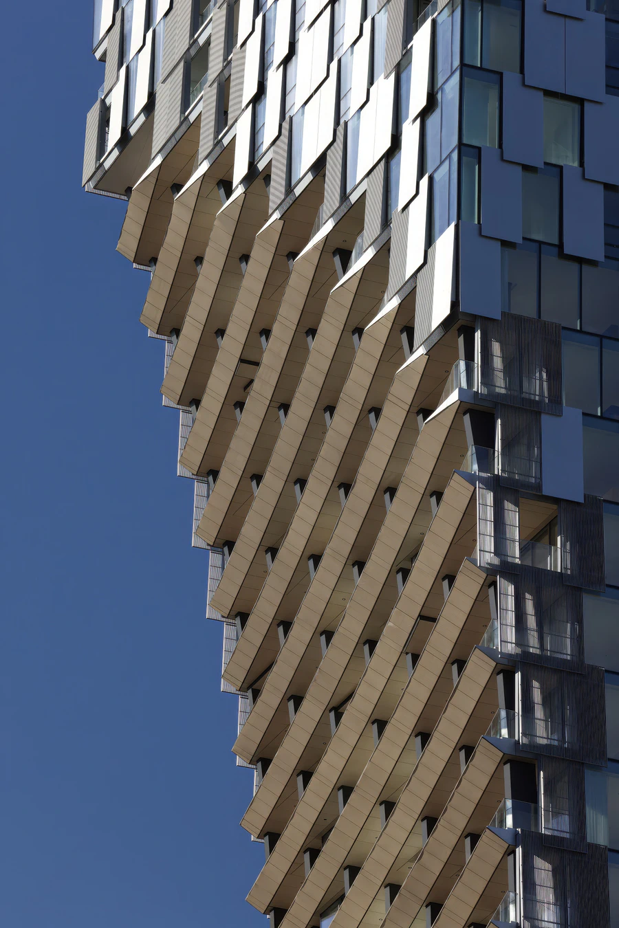 Angled balconies on Alberni by Kengo Kuma high-rise façade