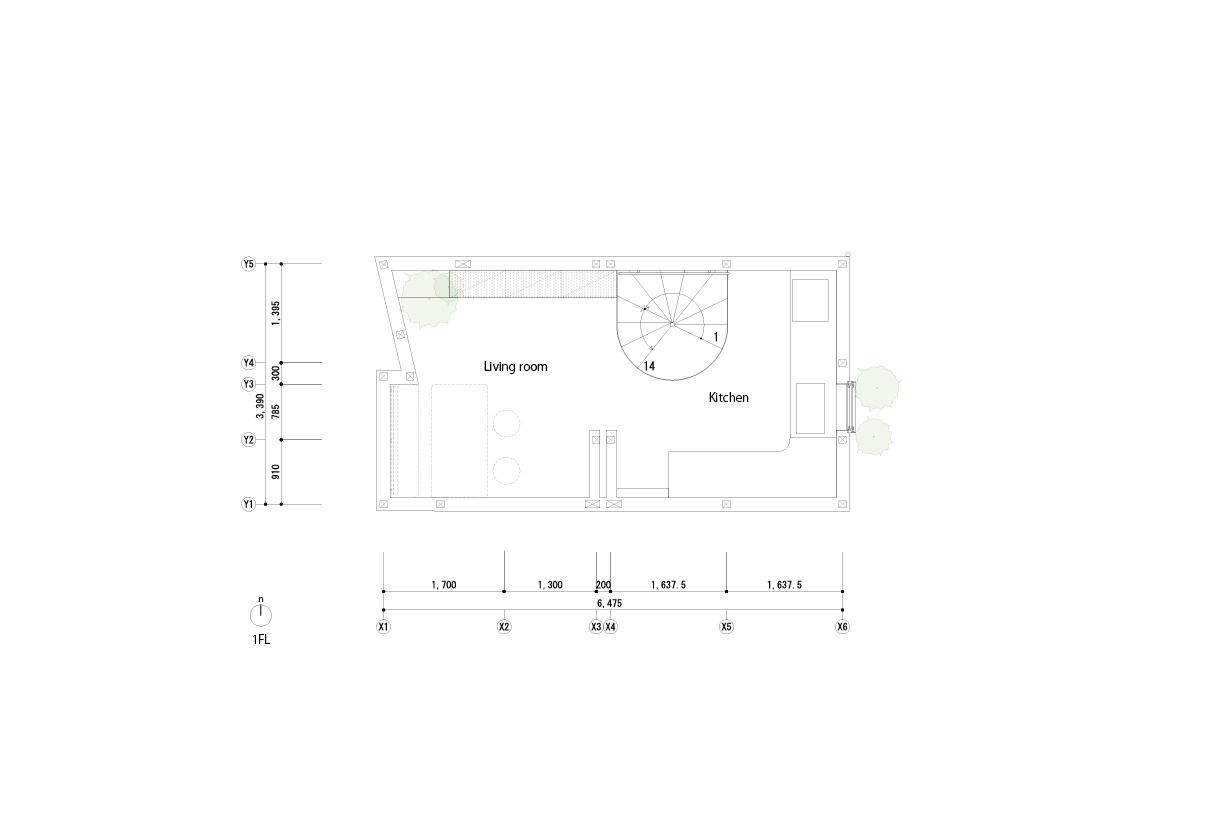 First floor plan of compact Kagurazaka house