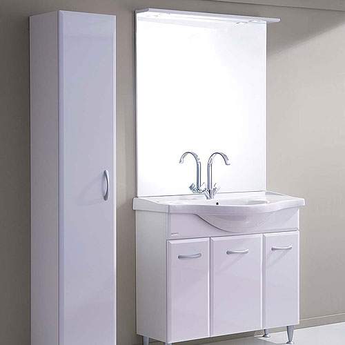 Arredo Bagno Cigno 105 Tre Ante Bianco Lucido