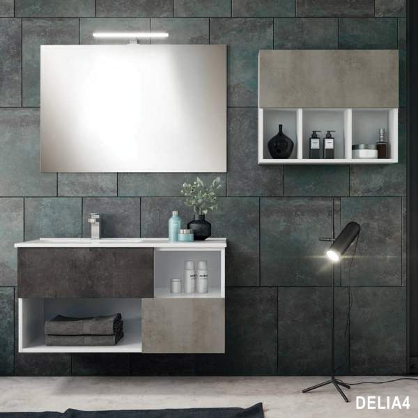 Composizione Bagno Sospeso 100 Con Lavabo A Sx Delia4