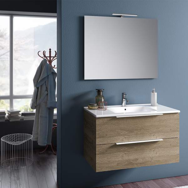 Mobile Bagno 80 Moderno Rovere Miele