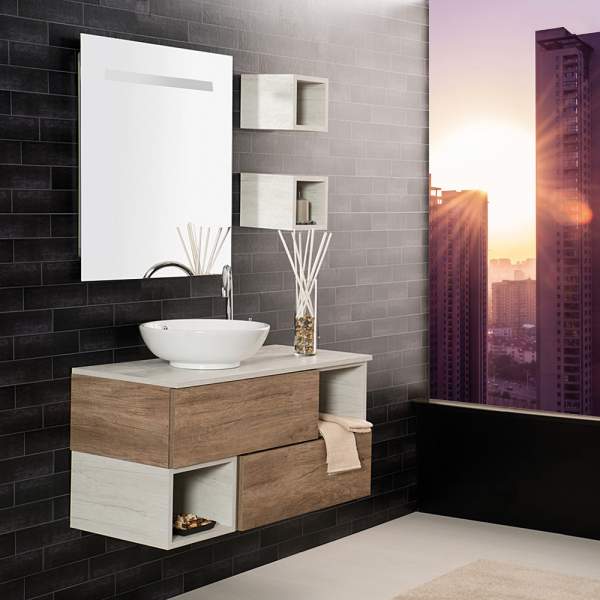 Soluzione Bagno 100 Cm Unika Con Combinazione Di Colori