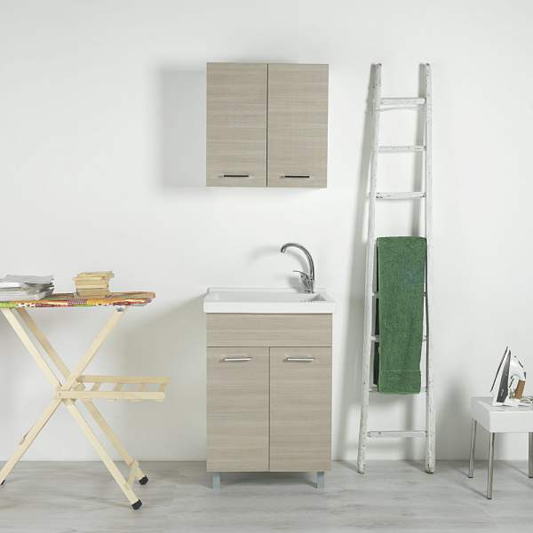 Vasca Lavatoio In Ceramica 60x50 Reno Con Mobile Beige