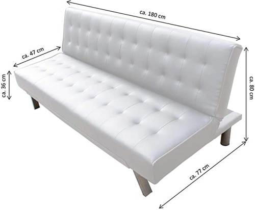 Divano Letto In Similpelle Bianco 4