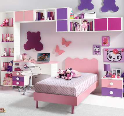 Cameretta bambini ragazzi completa SERENA Gihome ® comò letti