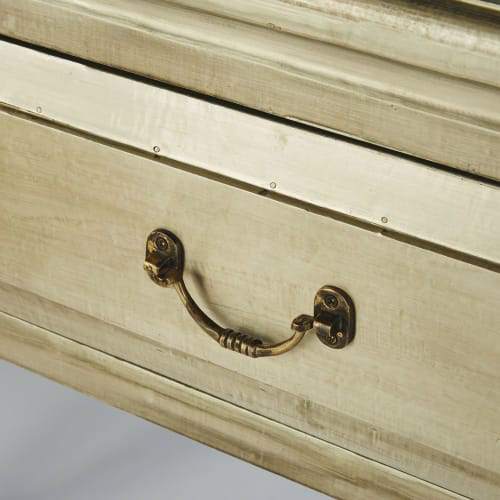 Consolle Ingresso Classica 3 Cassetti In Legno Massello Di Mango Argentato Anticato Maisons Du Monde Maharja 2