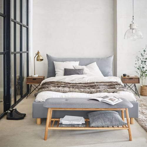 Letto Matrimoniale Moderno Grigio 160x200 Cm Fergus Maisons Du Monde