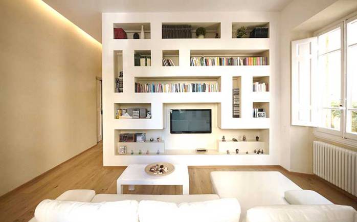 Libreria In Cartongesso Con Tv Integrata