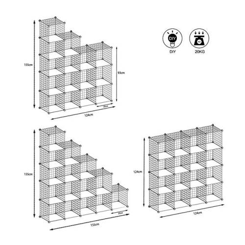 Libreria A Rete In Plastica Bianca O Nera Simpdiy 3