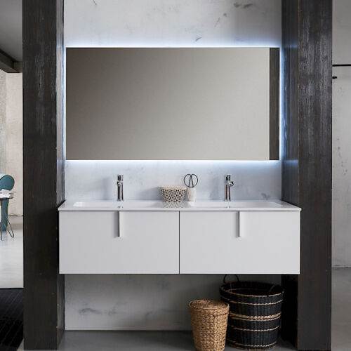 MOBILE BAGNO CM120 QUERCIA EFFETTO LEGNO CON LAVABO NERO SINGOLO, SOLE