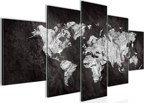 Quadro per camera letto con mappamondo bianco e nero rivisitato il stile moderno